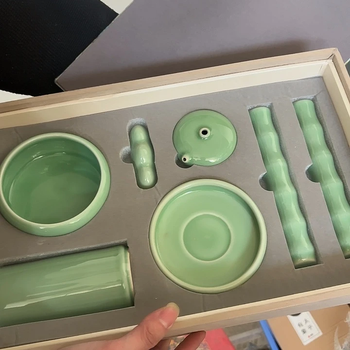 龙泉云间青瓷小米茶器