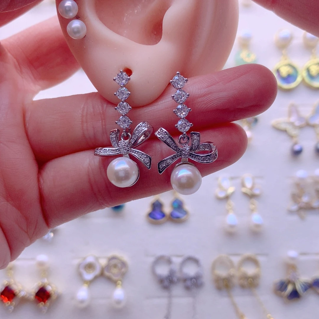 淡水珍珠耳饰合金