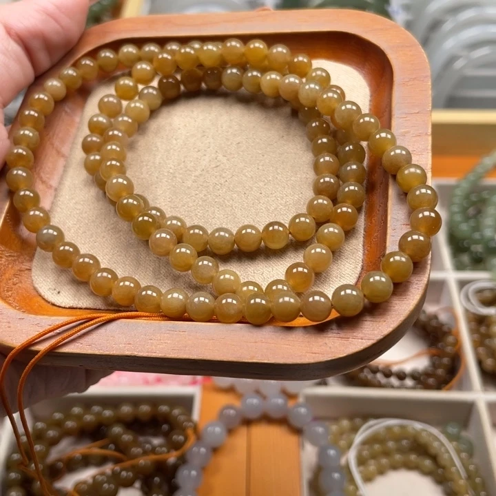 和田玉珠串6mm未镶嵌