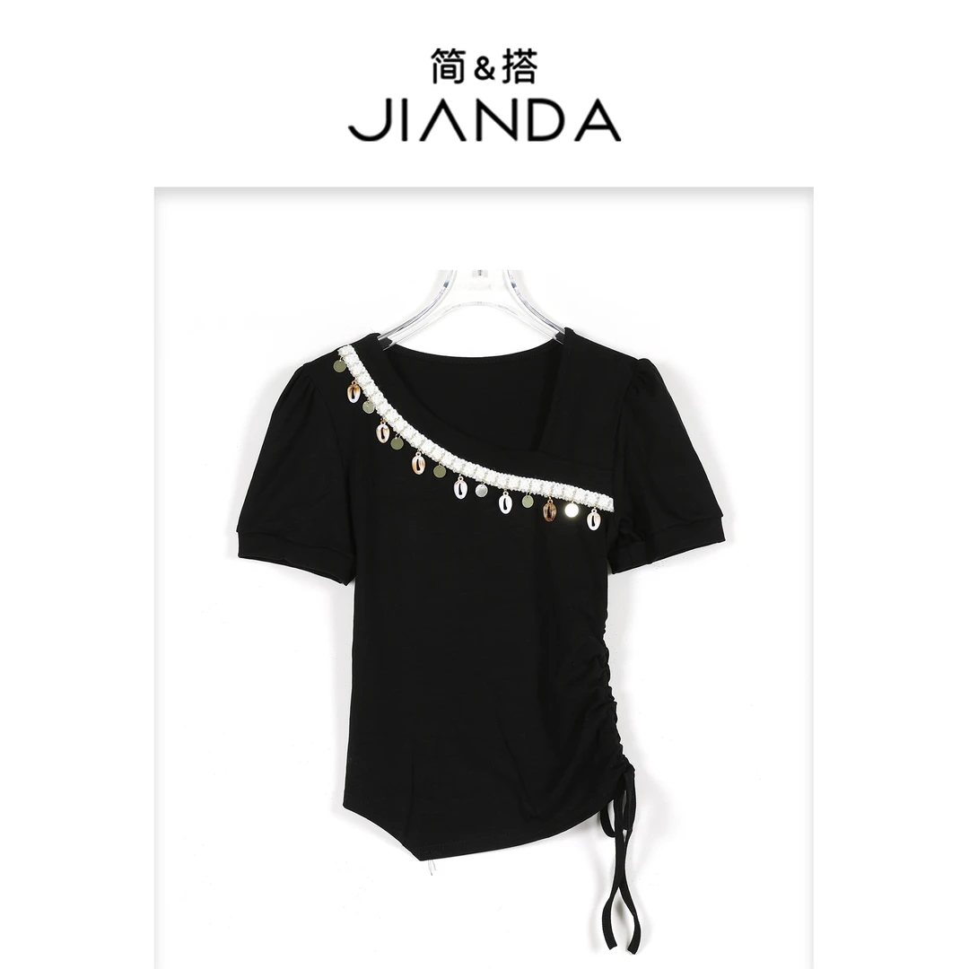 简&搭【千屿Sheila】“希腊女神”不规则T恤252-TX/0408-1306075