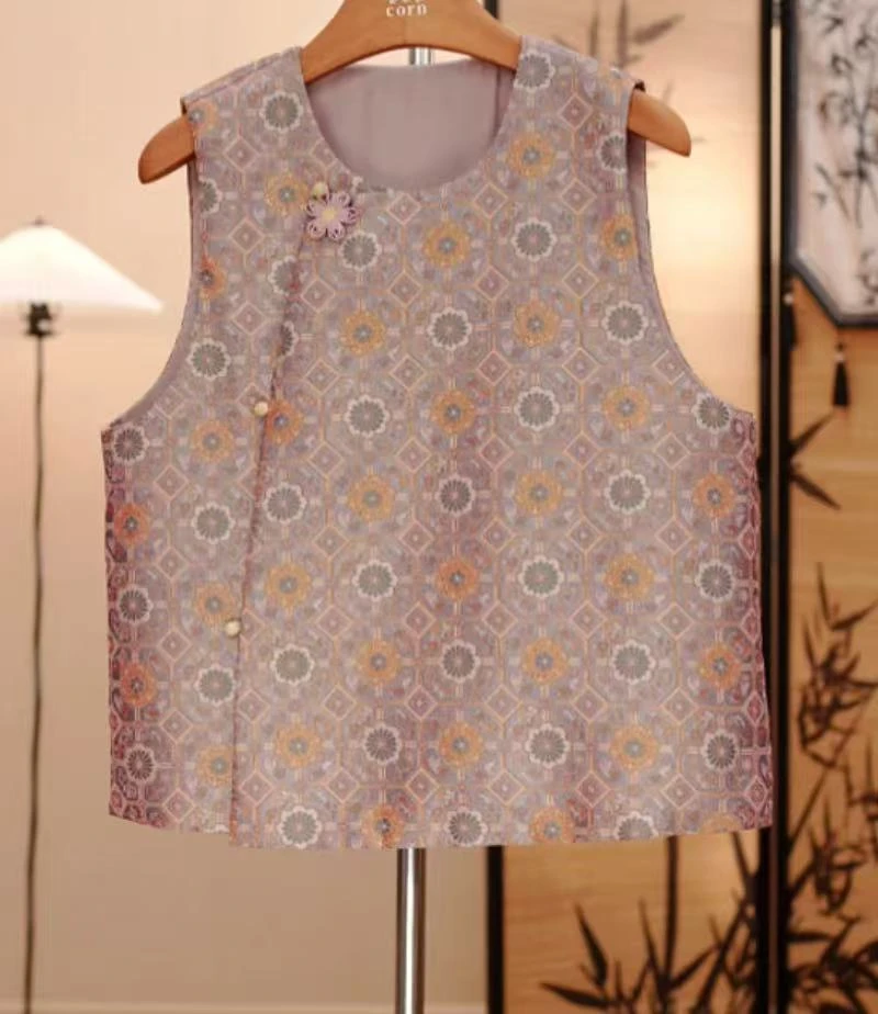 粉墨--中式国风气质洋气时尚女士百搭轻奢宽松休闲拼接马甲