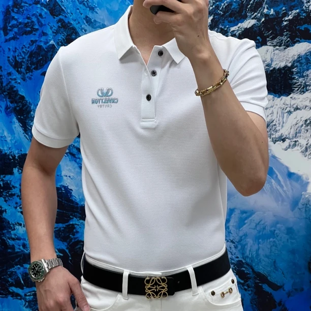 夏季男士翻领短袖时尚商务休闲POLO衫轻奢上衣