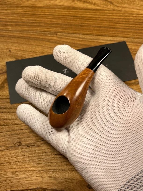手工光面原木色迷你潜艇石楠木烟斗