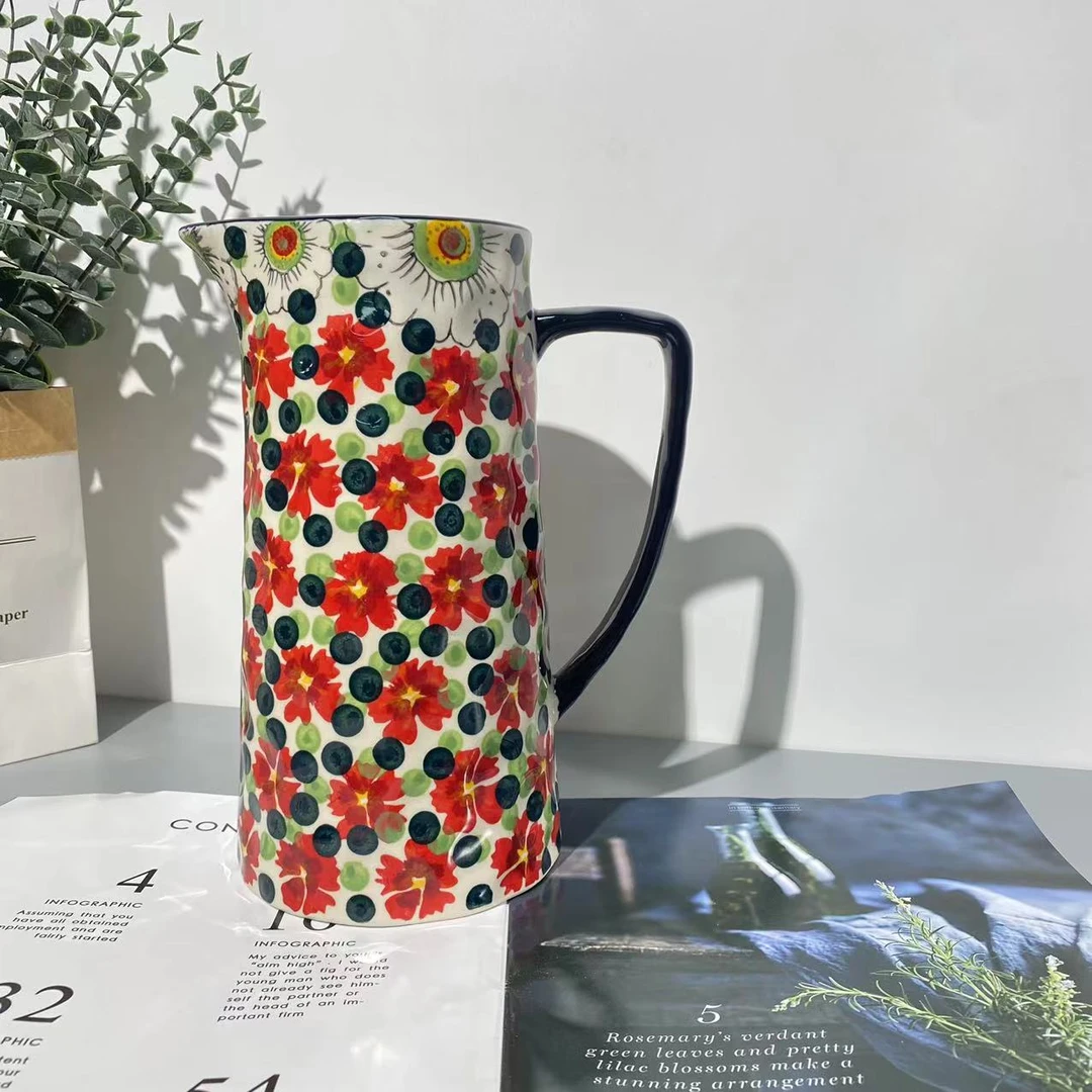 手绘红浆果大容量冷水壶