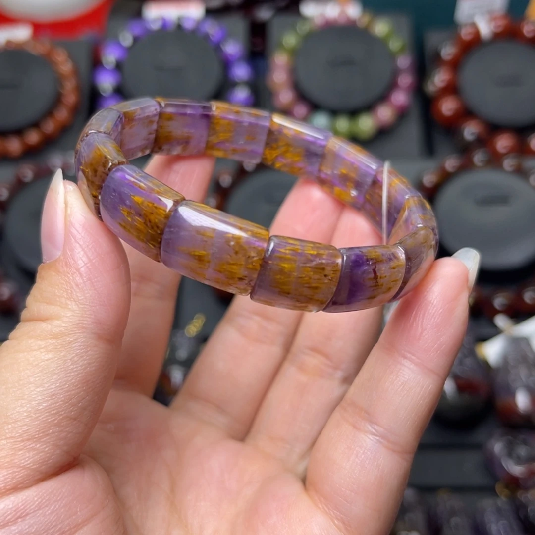 未镶嵌手链长石极光金多多镯牌