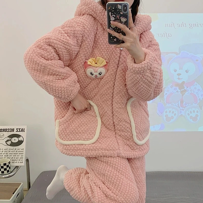 3号链接（编码301-330）冬季加厚三层夹棉家居服睡衣睡袍套装卡通