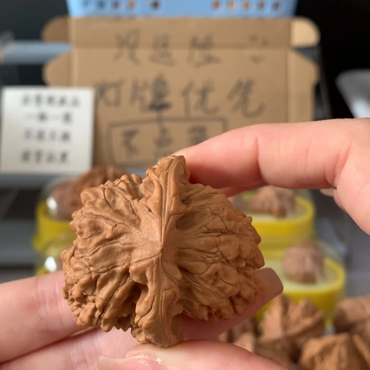 加***鲁吊坠文玩核桃异形单只，有瑕疵