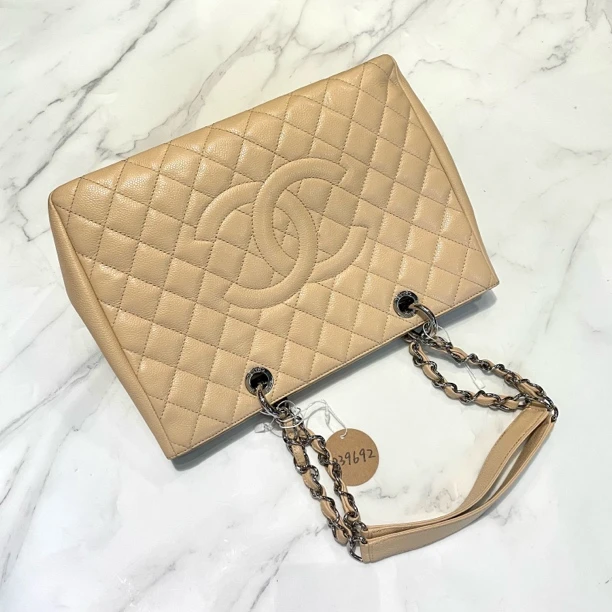 95新 Chanel/香奈儿 夏七中古/奶茶色GST/单肩包