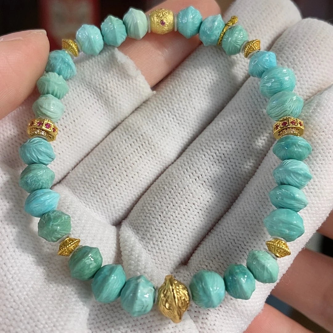 绿松石银S925镀金镶嵌珠宝奇石