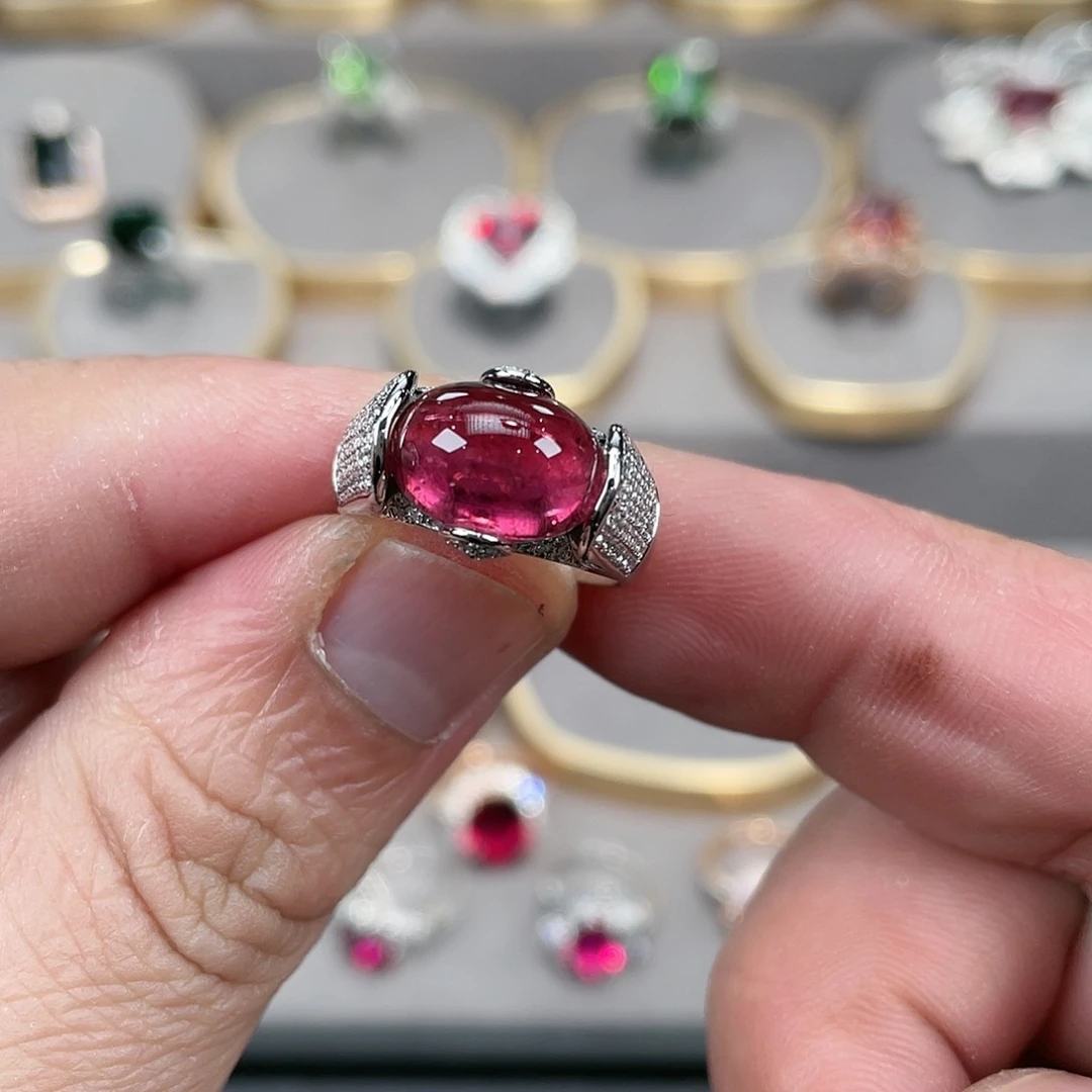 碧玺戒指18K金镶嵌4.9ct