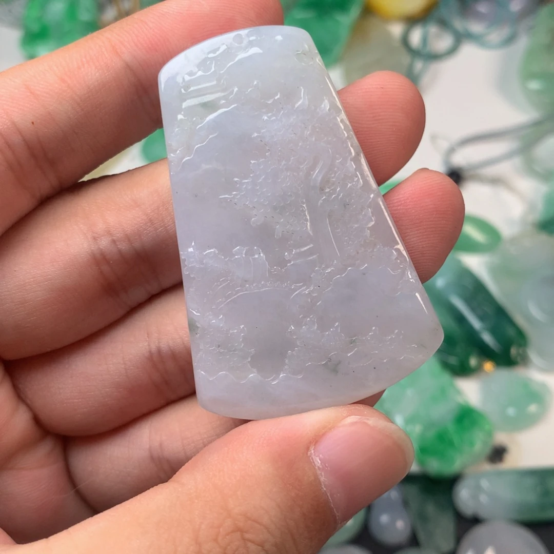 未镶嵌挂件翡翠山水