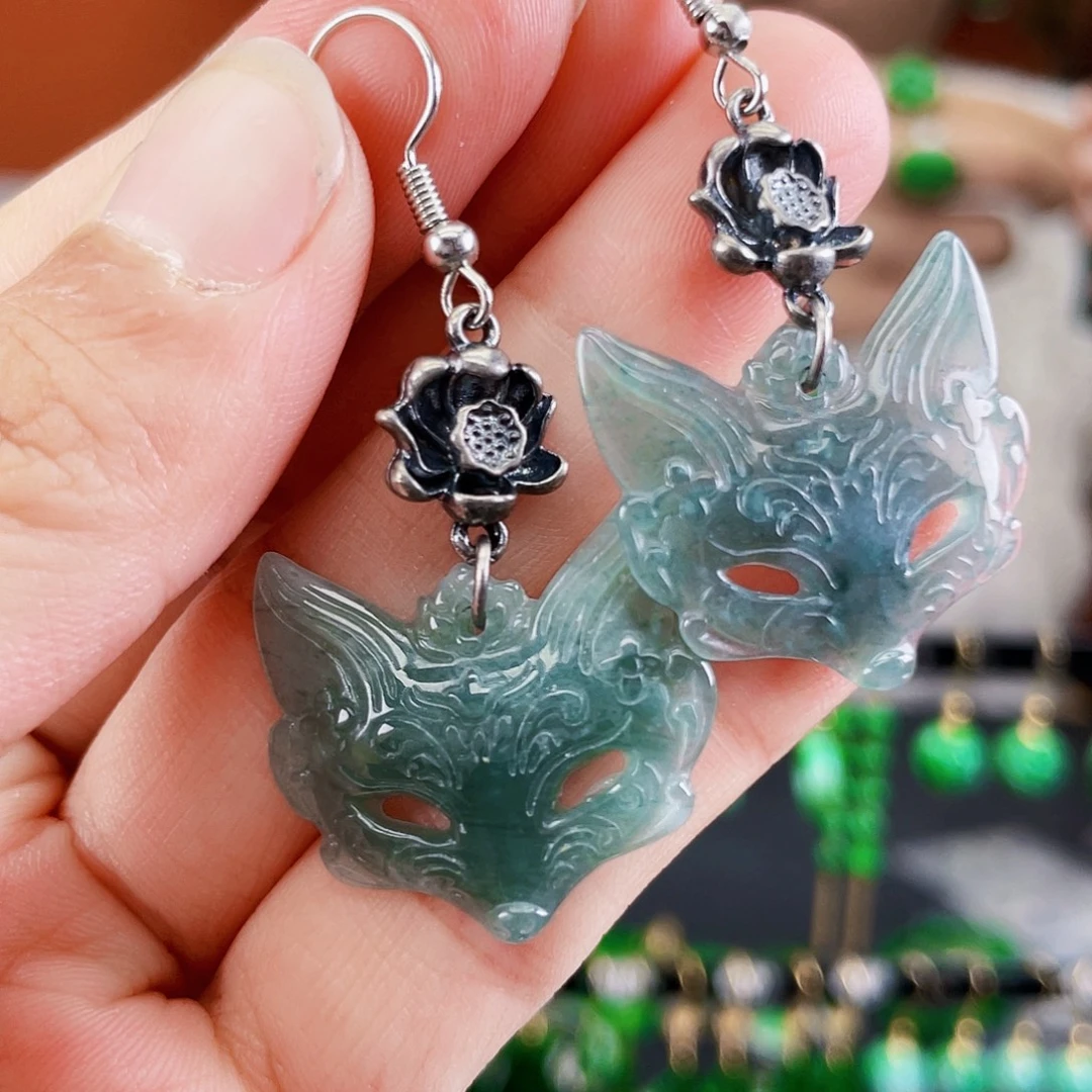 翡翠未镶嵌耳饰饰品