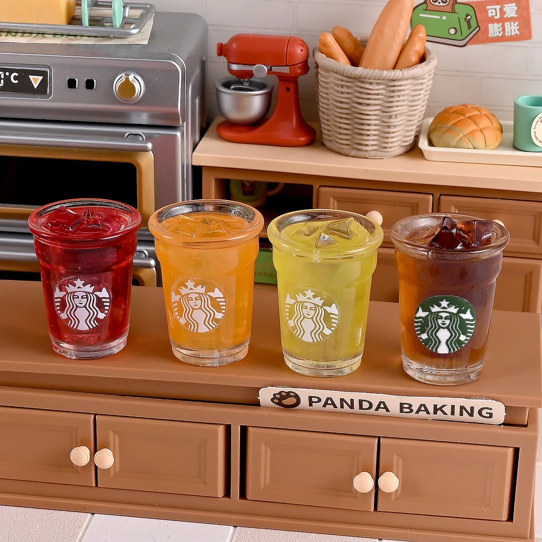 微缩仿真饮料冰美式咖啡 Dollhouse娃娃屋迷你微缩摆台模型拍摄