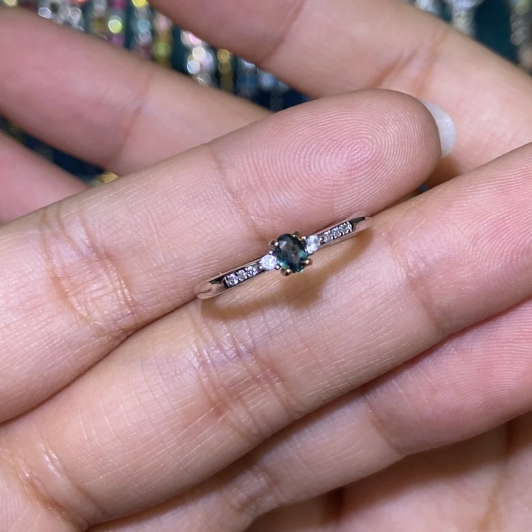 蓝宝石戒指银S925镶嵌