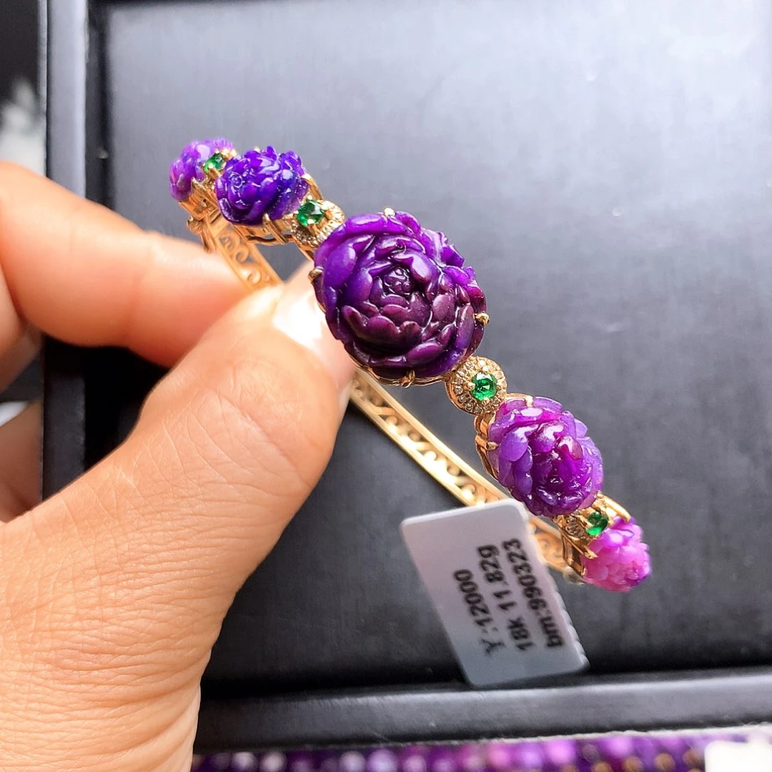 苏纪石（舒俱来）18K金镶嵌手镯