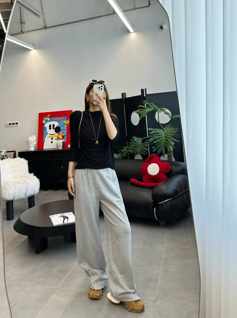 YOEYYOU 设计师品牌 小众新款 毛边长裤卫裤