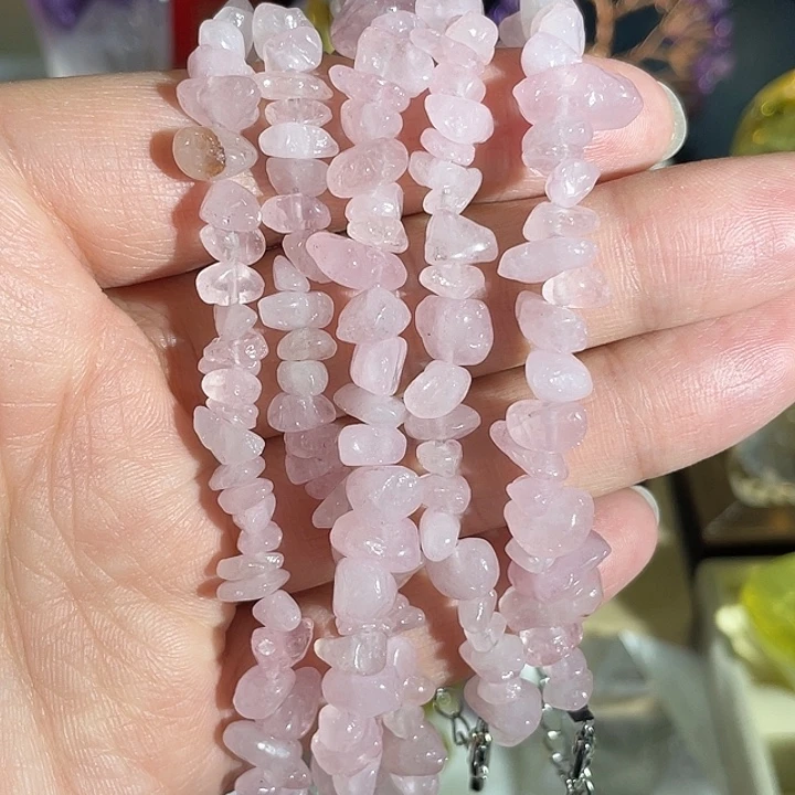 未镶嵌水晶手链粉水晶天然手链颜色好