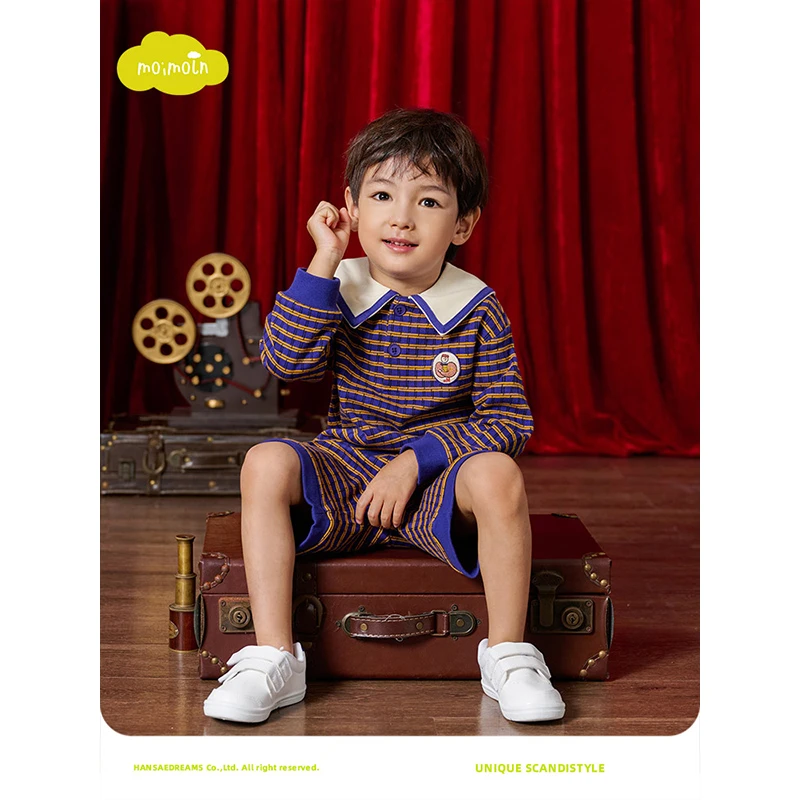 moimoln小云朵童装春秋新款男童套装儿童上衣裤子两件套