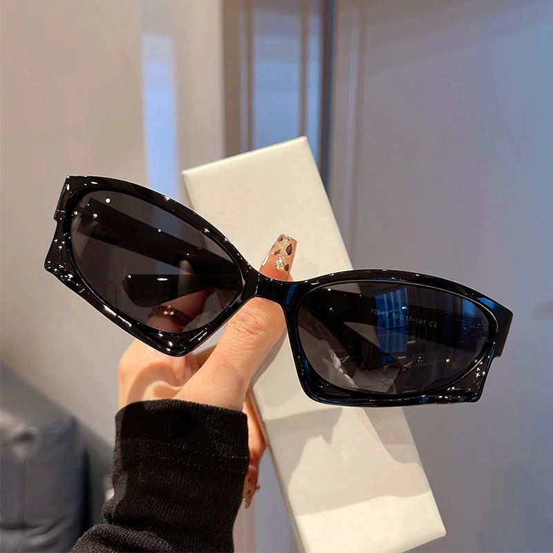 欧美小框时尚猫眼嘻哈太阳镜女士辣妹个性装饰搭配墨镜男潮人眼镜