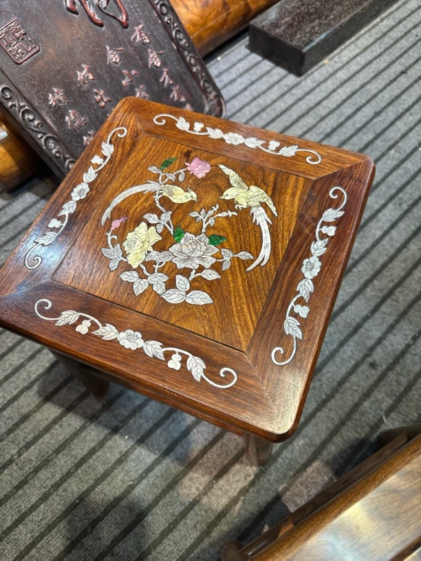 镶嵌彩贝富贵登 尺寸 28 乘 28 高 28