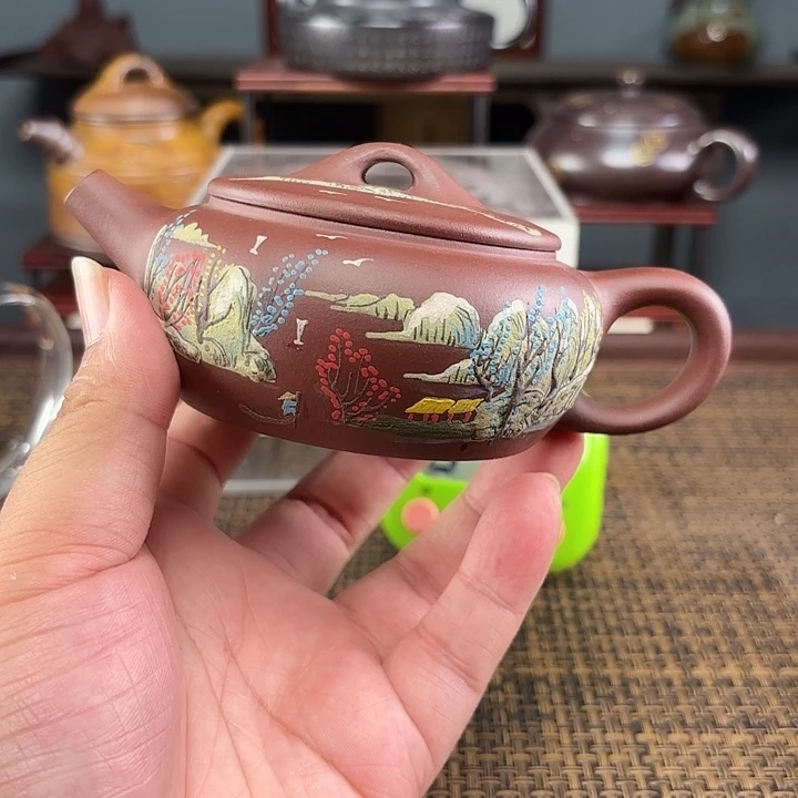 灯***）茶壶紫砂宜兴原矿泥料手工紫砂壶