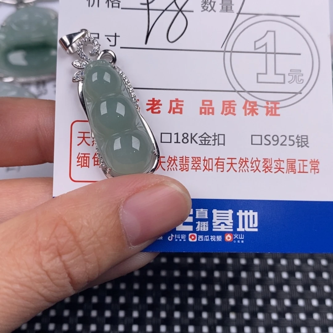j***君翡翠银S925镶嵌颈饰