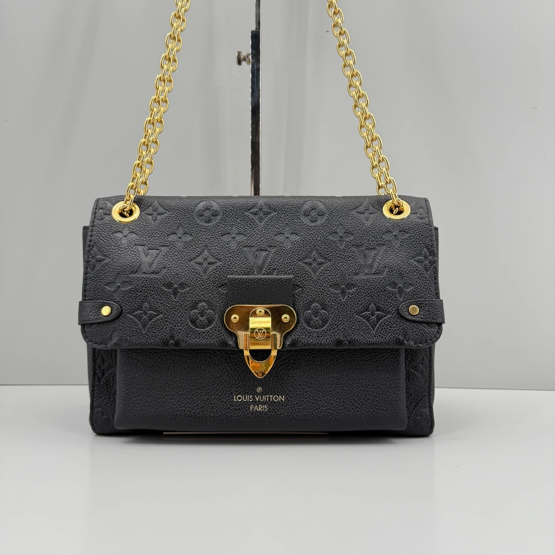 95新 LouisVuitton/路易威登 优选/Vavin中号黑色压纹链条包24x19