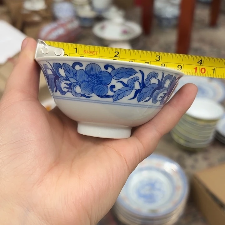 陶摆件9公分手绘茶碗