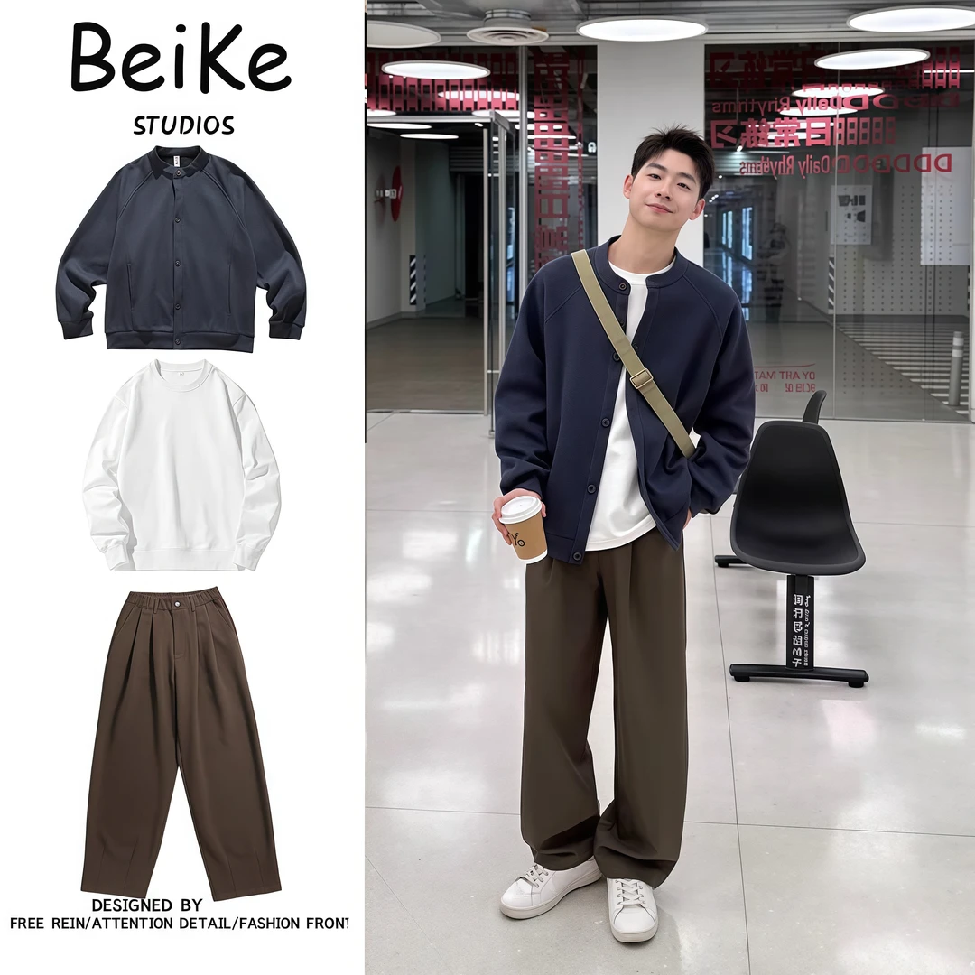 三件装/单件亨利领男女春秋季2025新款卫衣男款爆款2025新款