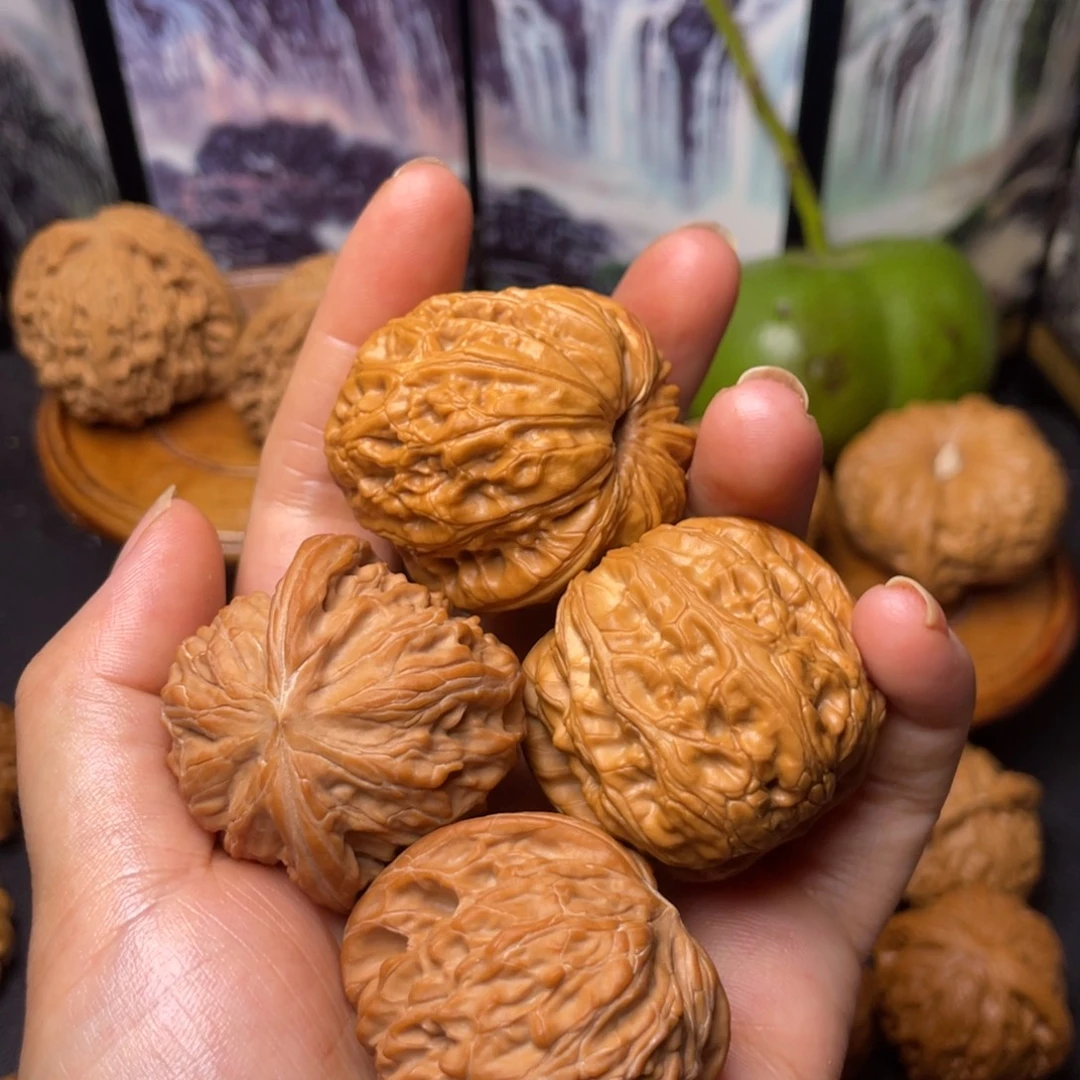 文玩核桃把件40磨盘43元宝