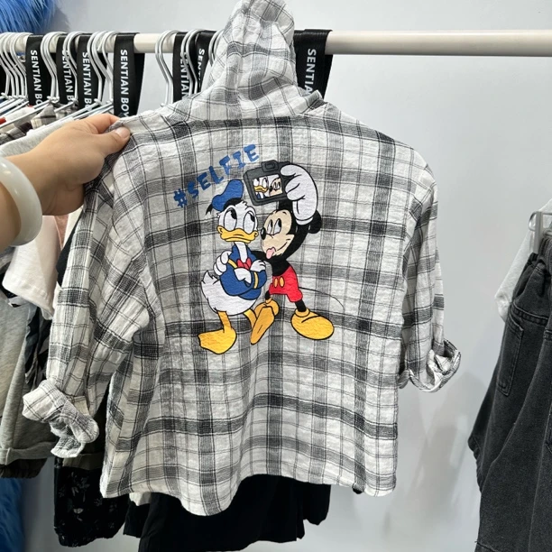 儿童夏季新款卡通格子防晒衣轻薄外套