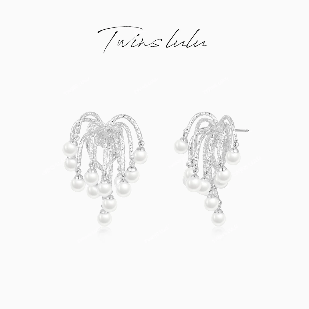 铜合金仿珍珠耳饰 TWINS LULU 618  瀑布流苏珠珠耳环TSL3031