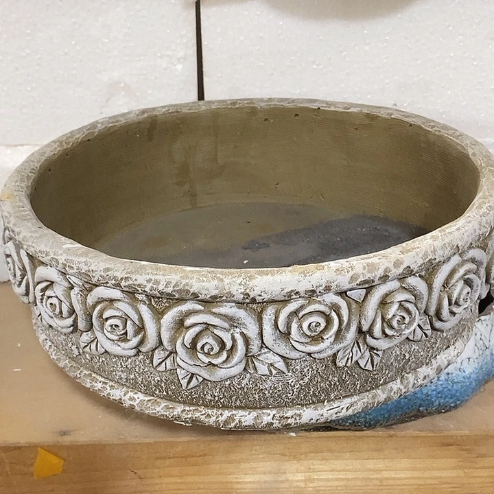 陶盆有孔 瑕疵针孔漏釉介意勿拍树脂外口 30外高10