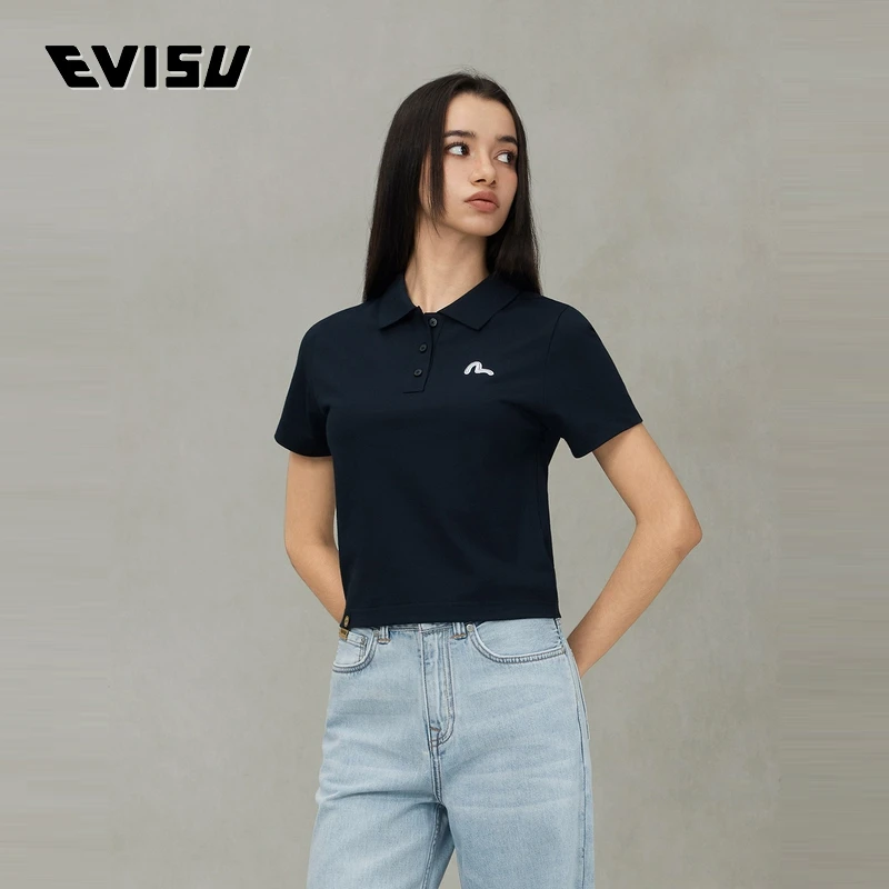 EVISU福神 女士海鸥刺绣POLO衫2ESHTW5PS4049FFCT