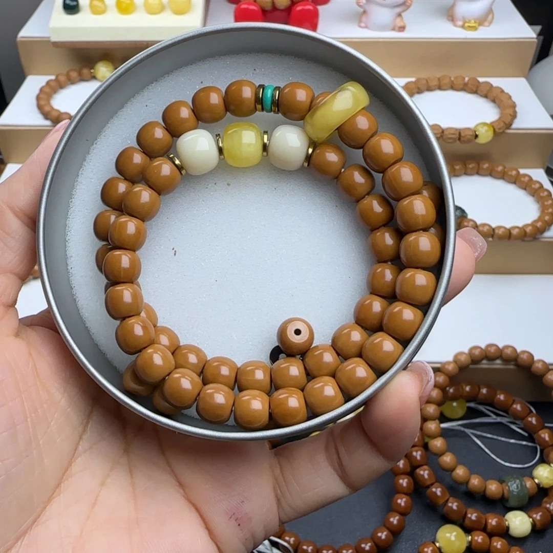 猴头核桃吊坠8+老型双圈+配饰蜡琉璃+跑环蜡