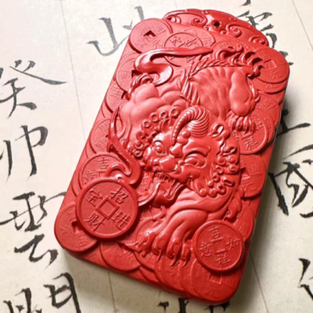 含辰砂工艺品水飞砂红砂霸王貔貅吊坠