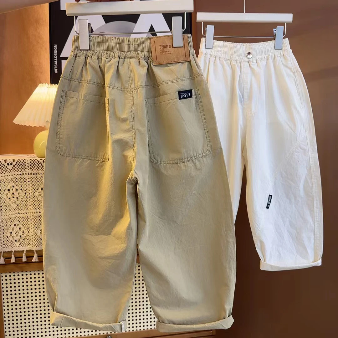 【夏季新款】儿童阔腿裤韩版洋气纯色宽松简约日系百搭裤9213