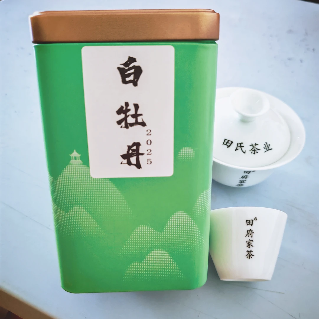 2025年白牡丹｜福鼎白茶｜一两50克罐装散茶｜可冲泡10次｜田氏茶业