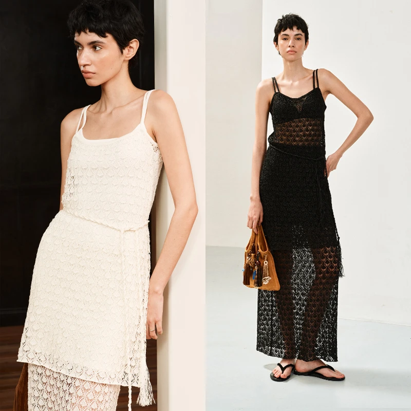 INYASAKO摩登度假感和纸手作编织感"海岸裙"吊带/半裙套装