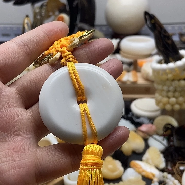 非金属贝壳贝雅轩工艺品全白平安扣