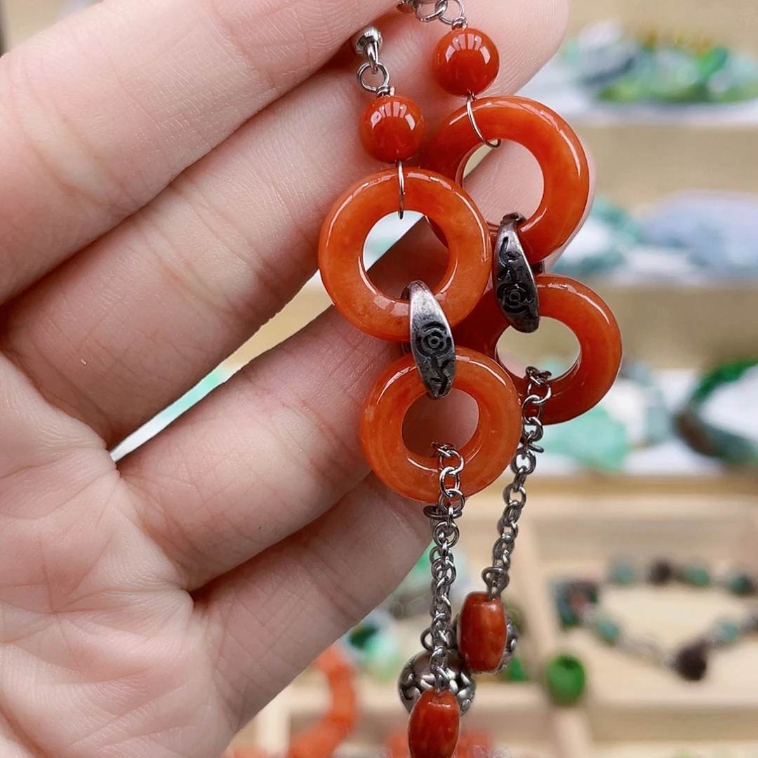 翡翠未镶嵌手链耳坠