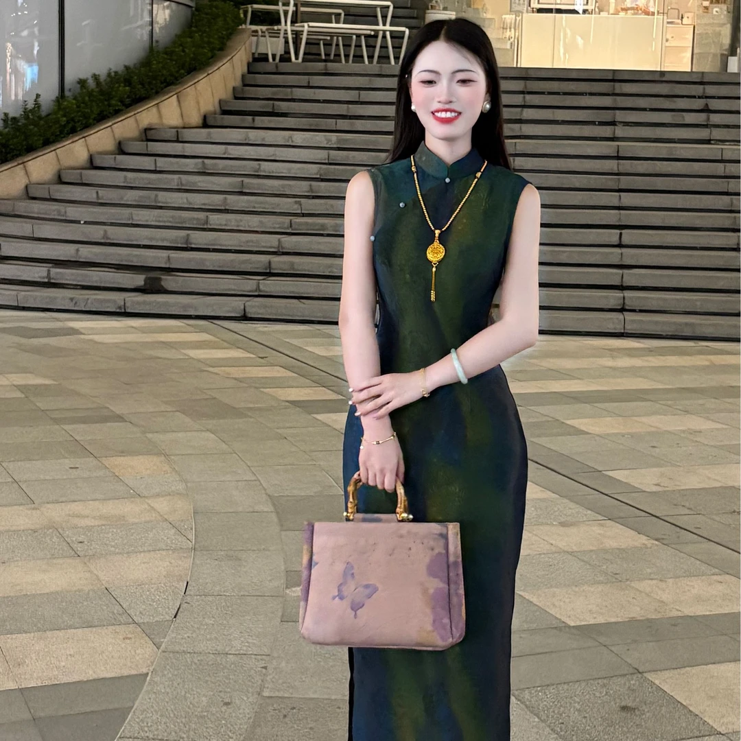 LHMknk1画报夫人原创自制复古高级港工旗袍连衣裙 平替青山美人