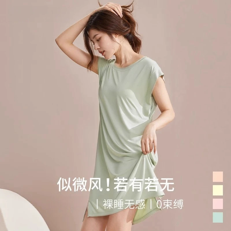 莫代尔夏天睡裙女士妈妈女款大码夏季性感睡衣2025新款家居服