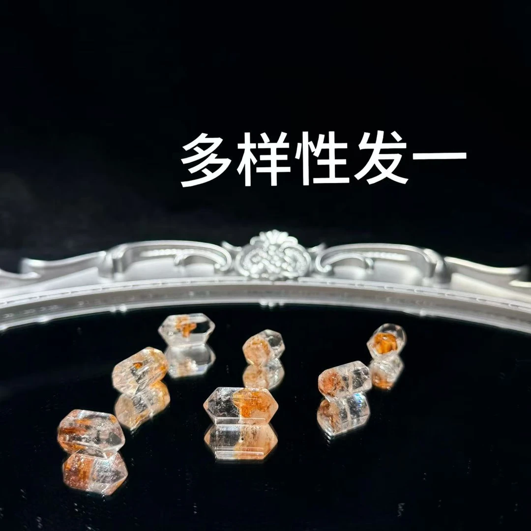 天然水晶闪灵双尖DIY配饰多样性发一-O409