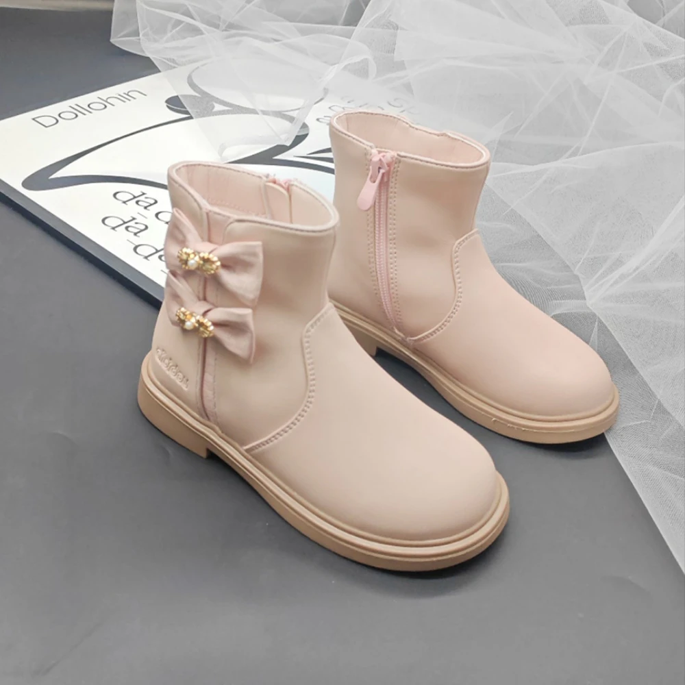 童一密度【双蝴蝶结短靴】女童新款短靴时尚洋气马丁靴 X097