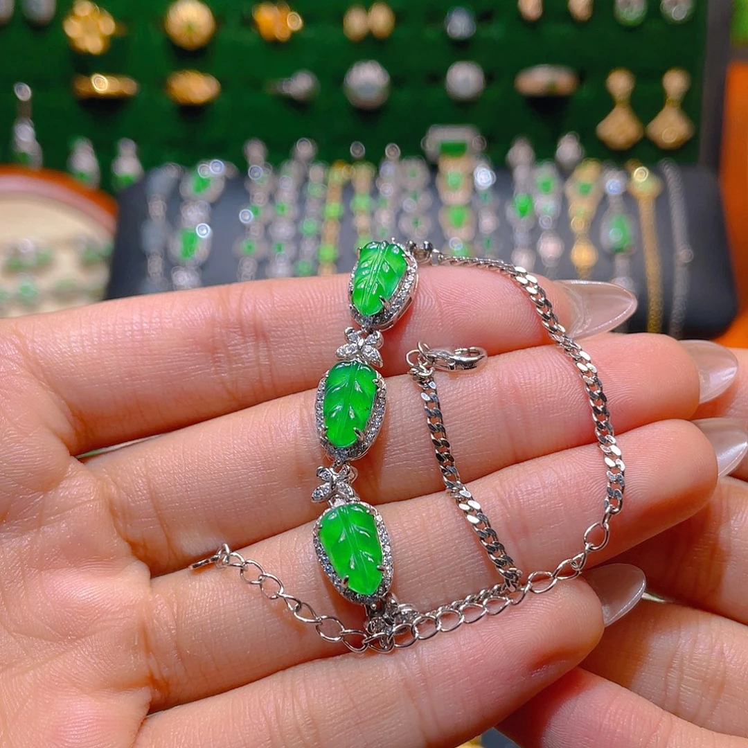 翡翠银S925镶嵌吊坠(不含链)