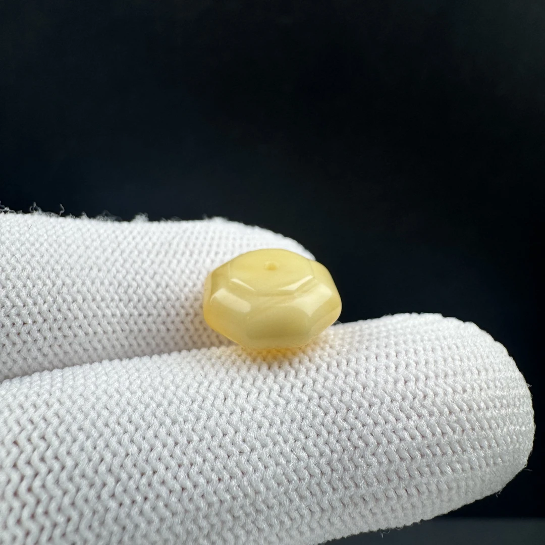 K4073天然原矿蜜蜡 隔珠13*6.6mm支持复检假一罚十
