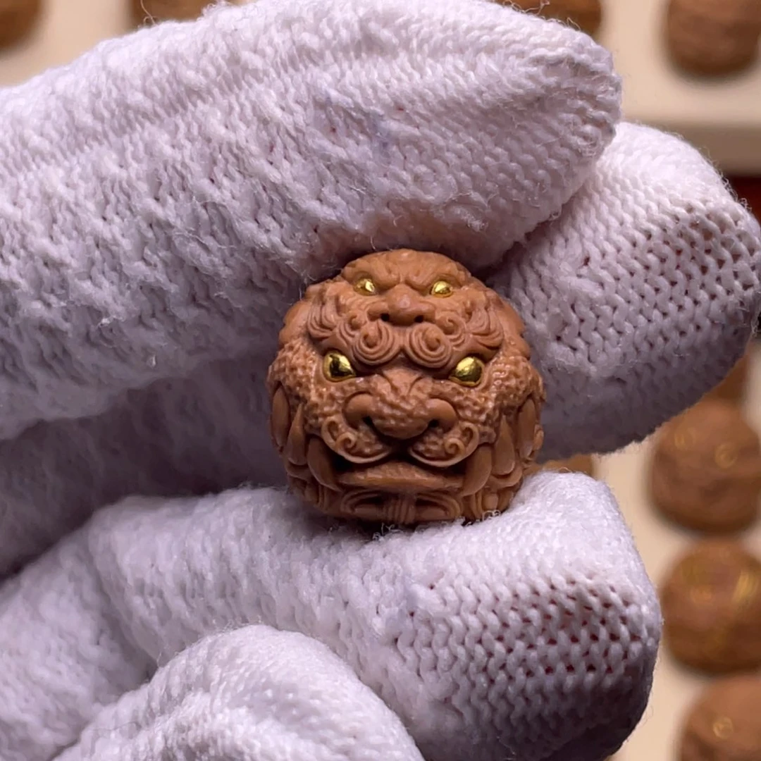 猴头核桃吊坠每***炸唐狮镶嵌18+