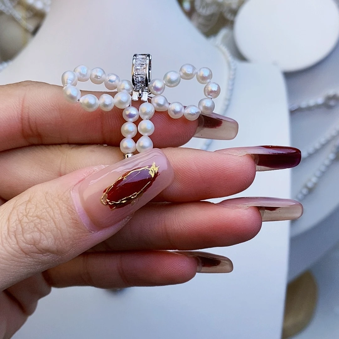 淡水珍珠颈饰银S925镶嵌