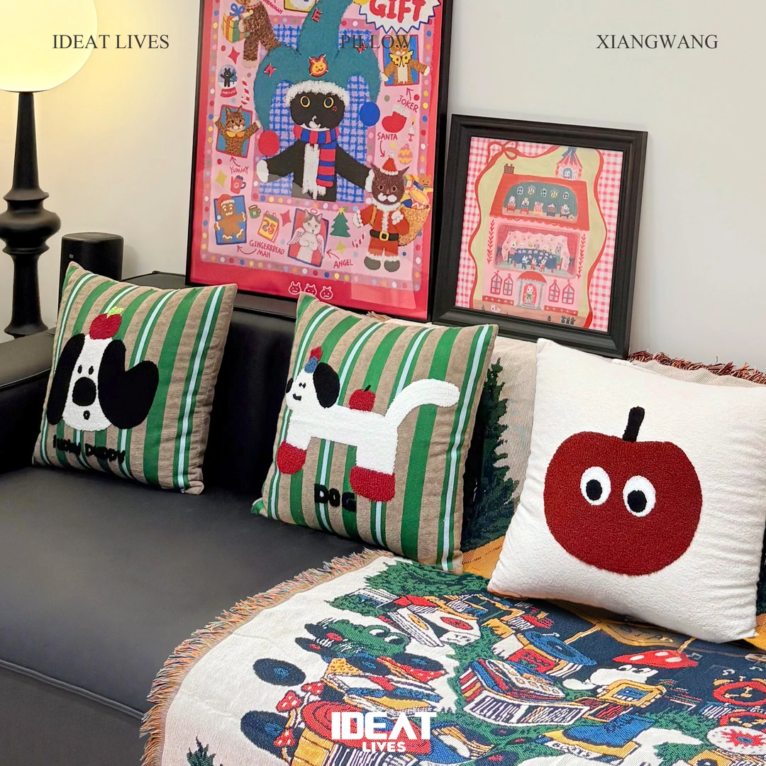 法式多巴胺抱枕可爱绣花床头榻榻米装饰靠枕套民宿样板间适用可拆